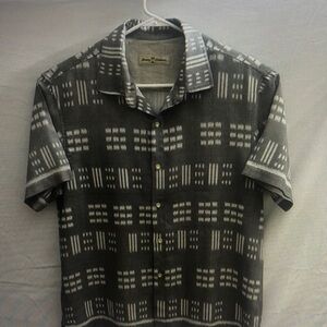 Tommy Bahama Black and White Patterned Men's Shirt